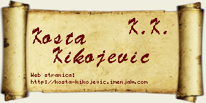 Kosta Kikojević vizit kartica